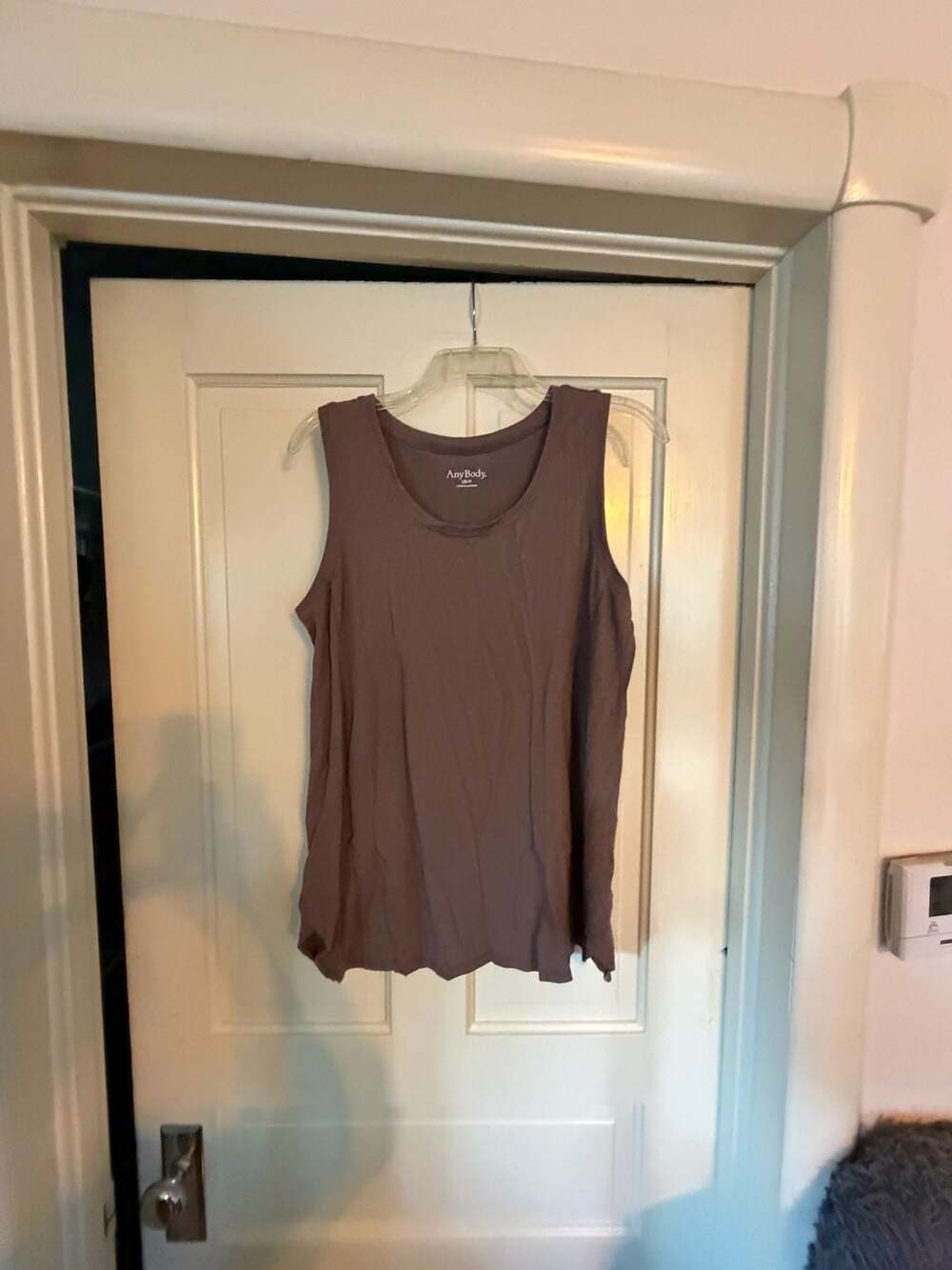 AnyBody Tank Top Size M Brown Cotton Blend Scoop Neck